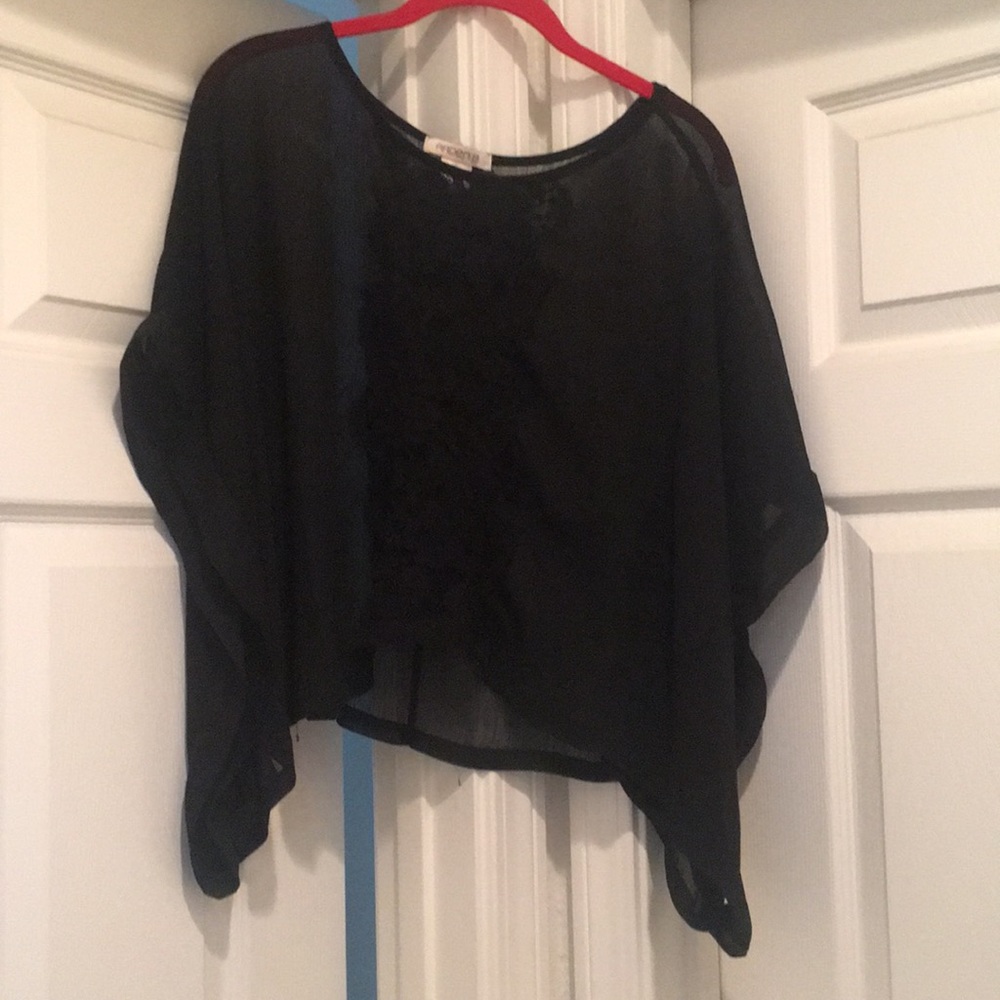 Arden B Black sheer top